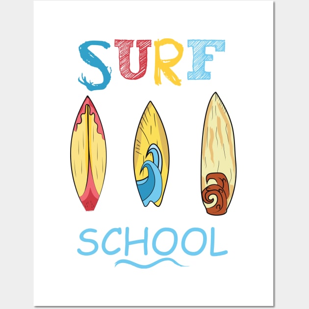 Stylish Surf school Wall Art by playmanko